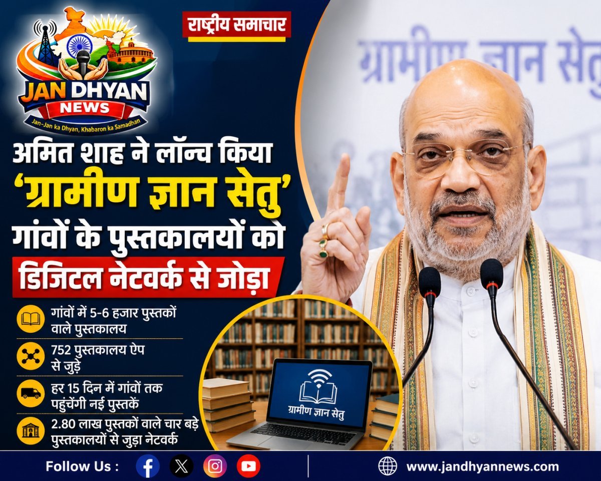 अमित शाह ने लॉन्च किया ‘ग्रामीण ज्ञान सेतु’ ऐप, गांवों के पुस्तकालयों को डिजिटल नेटवर्क से जोड़ने की पहल