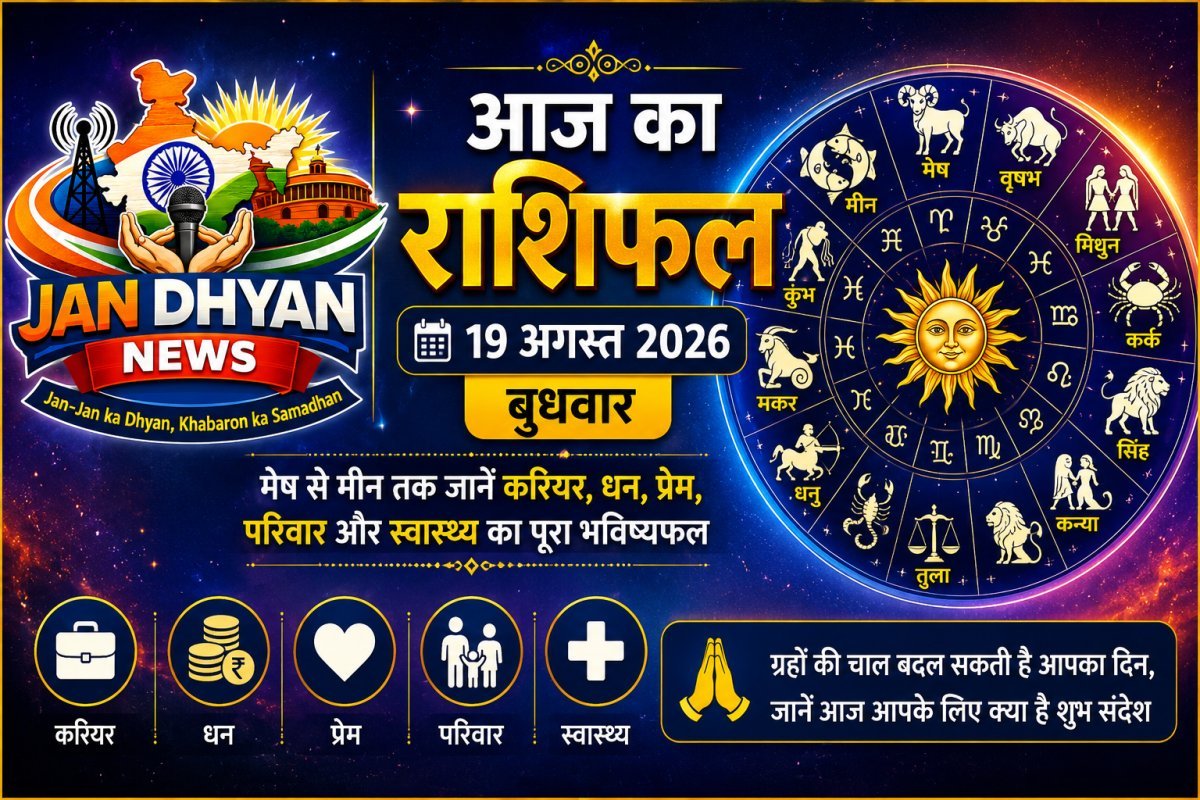 आज का राशिफल 19 अगस्त 2026: मेष से मीन तक जानें कैसा रहेगा आपका दिन