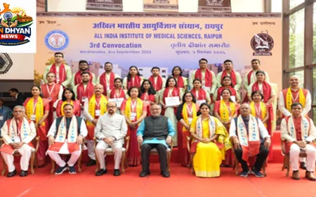 उपराष्ट्रपति सीपी राधाकृष्णन रायपुर पहुंचे, एम्स दीक्षांत समारोह में मेधावी छात्रों को दिए स्वर्ण पदक