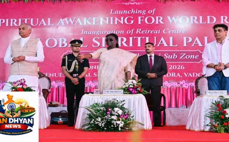 President Droupadi Murmu: राष्ट्रपति मुर्मु ने वडोदरा में ‘ग्लोबल स्पिरिचुअल पैलेस’ का किया उद्घाटन, मानव विकास पर जोर