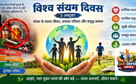 विश्व संयम दिवस: नशे से दूरी के साथ स्वस्थ और संतुलित जीवन का संदेश